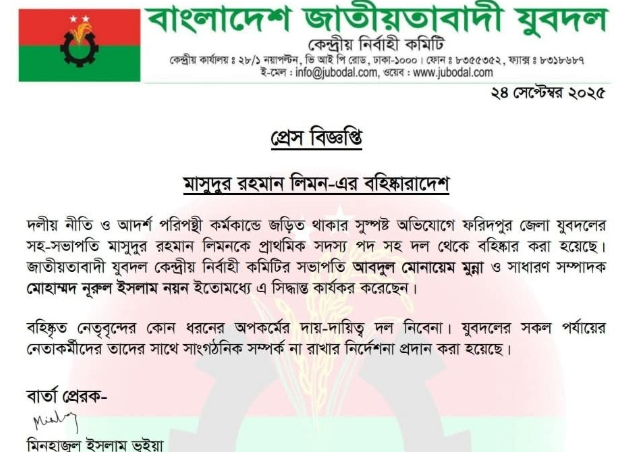 ফরিদপুরে মাহেন্দ্র স্ট্যান্ডে হামলার ঘটনায় যুবদল নেতা মাসুদুর বহিষ্কার