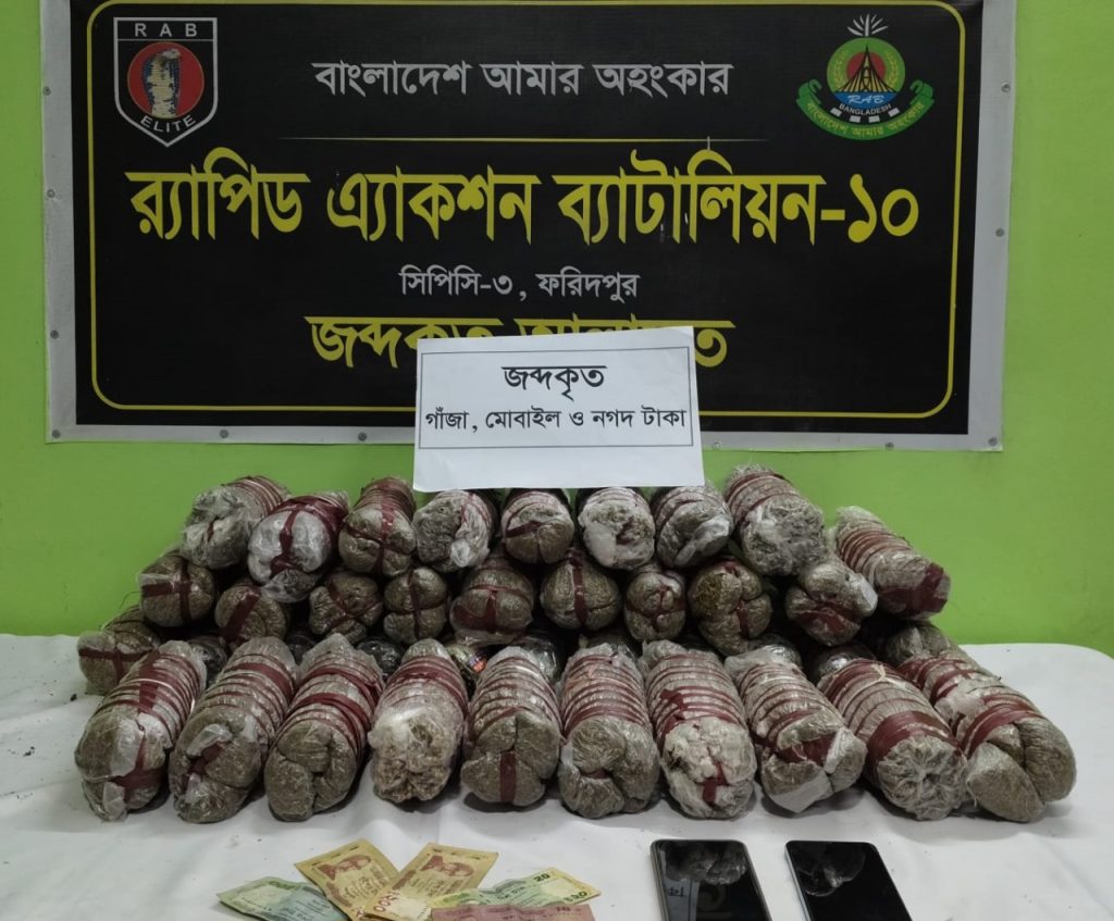 ৬ লক্ষ টাকার গাঁজাসহ দম্পতি গ্রেপ্তার