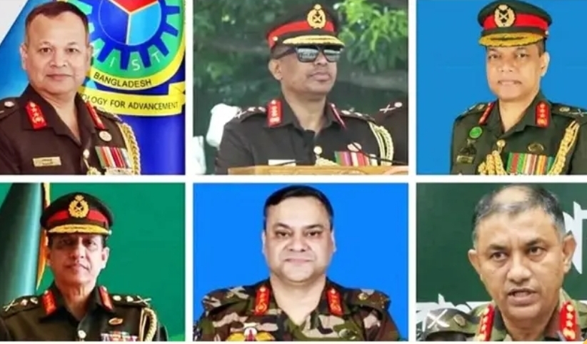 শীর্ষ ৬ পদে সেনাবাহিনীর রদবদল