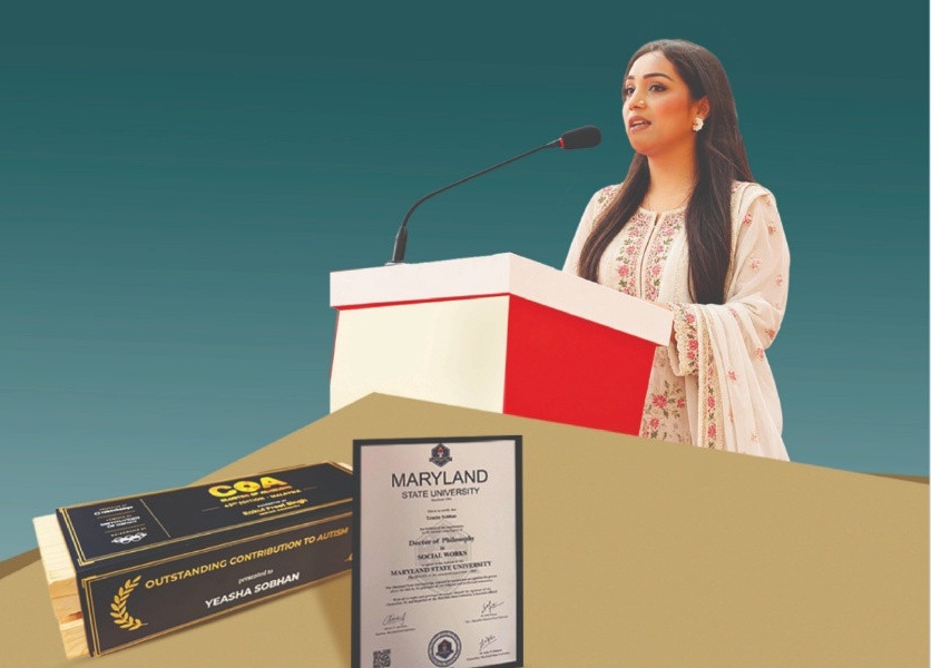 অটিজমে অবদানের স্বীকৃতি হিসেবে সম্মানসূচক ডক্টরেট পেলেন ইয়াশা সোবহান